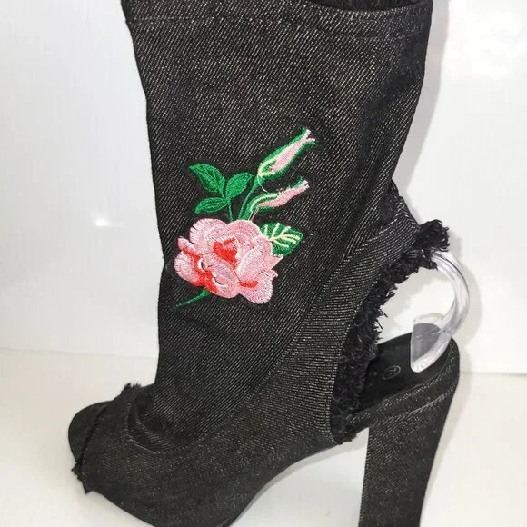 Forever Link Shoes Forever Link Womens Distressed Frayed Black